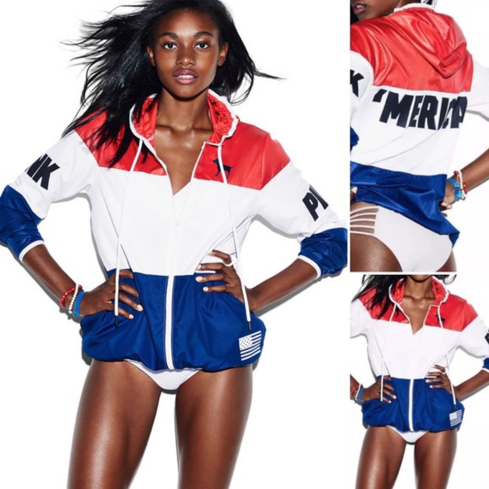 🇺🇸PINK American Flag Anorak VS VICTORIA SECRET🇺🇸